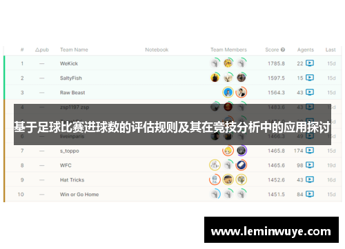 基于足球比赛进球数的评估规则及其在竞技分析中的应用探讨